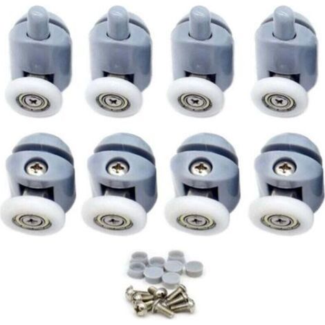 Fixation de porte et paroi de douche Roulettes pour Porte de Douche 8 pièces Galets de porte de douche Roulette Porte Coulissante Douche Roulettes Cabine de Douche pour Porte Douche Salle de Bain 23mm (1/4)