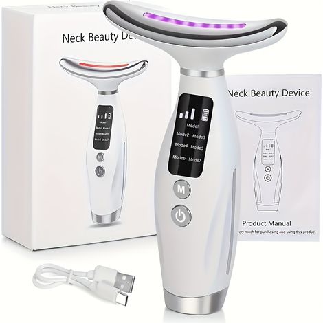 Appareil de massage pour le visage et le cou – Portable – Réglage à 3 niveaux – Idéal pour les soins de la peau et les voyages (1/5)