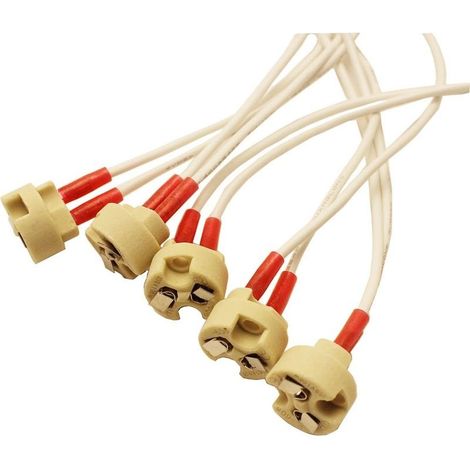 Lot de 10 Douilles MR16 avec Socle en Céramique,G4, GU5.3, G6.35, GY6.35, GX5.3,GZ4,MR11 Base de Bi-Pin avec câble,Idéal pour ampoules LED et halogènes. (5) (1/5)
