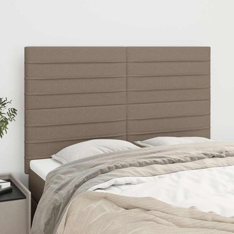 vidaXL Tête de lit Taupe 144x5x118/128 cm Tissu (1/5)