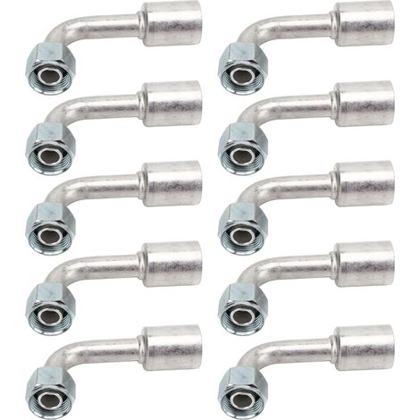 Connecteur coudé à 90 ° pour climatiseur de voiture, 10 pièces, Joint en aluminium universel adapté aux voitures (1/5)