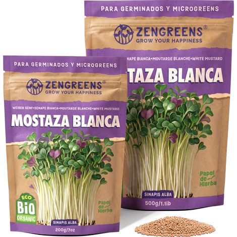 Semillas para germinar eco Mostaza blanca 200 g microgreens (1/5)