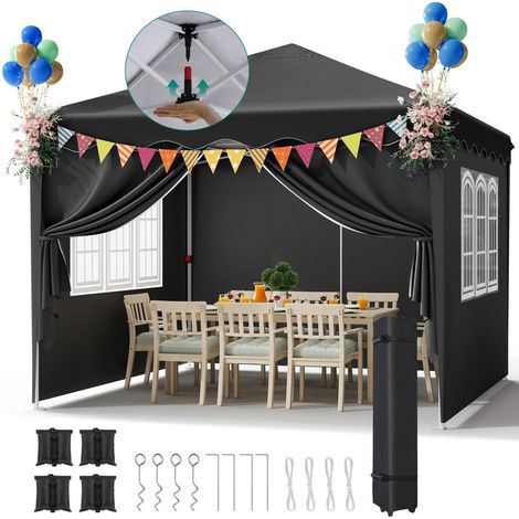 Faltpavillon 3x3m Wasserdicht UV50+ mit 4 Sandsäcken und Rolltragetasche (1/5)