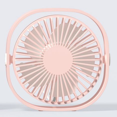 Mini ventilateur de bureau portable et silencieux, rotatif, à brancher (rose)-AquaForge (1/2)