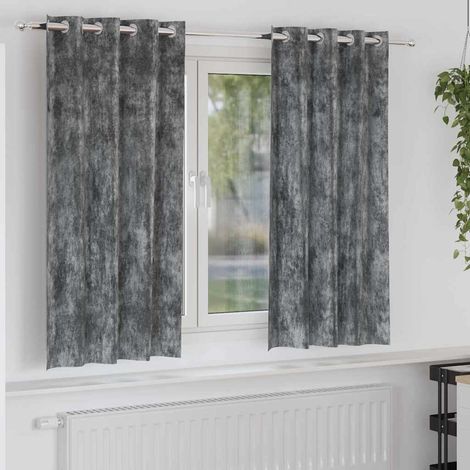 Samtvorhänge mit Vorhängen 2 pcs Grau 175 x 140 cm Samt