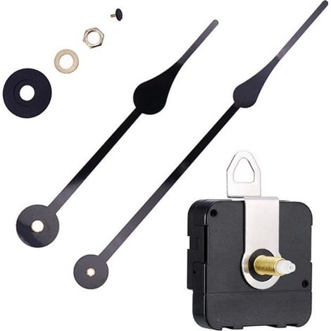 Mouvement De Mécanisme D'horloge à Quartz Bricolage Avec Grandes Aiguilles Noires 175 Mm. Horloge Murale (1/4)