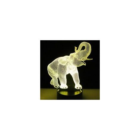 Nachtlicht mit 7 wechselnden Farben, 3D-LED-Lampe mit 3D-Effekt, ideal als Kinderspielzeug, Weihnachts- oder Geburtstagsgeschenk (Elefant) - Crezuo (1/5)