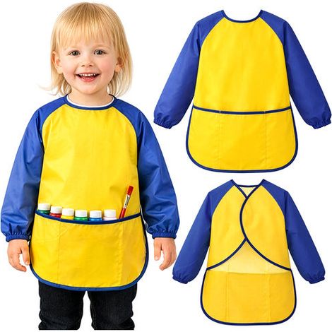Grembiule da pittura impermeabile per bambini con maniche, taglia S