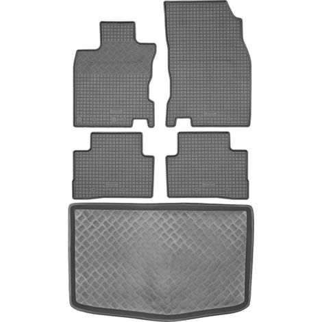 Juego de alfombrillas de goma para coche y maletero para Nissan Qashqai II Crossover (2014-2020). (1/5)