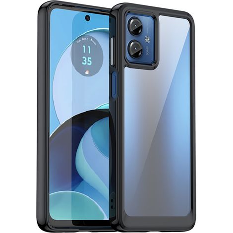 Funda híbrida Motorola Moto G14 Fusion, transparente/negra (1/5)