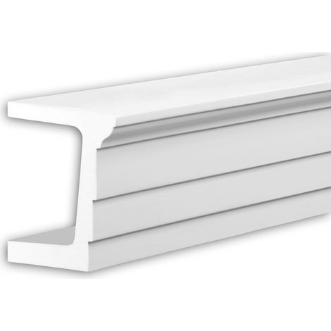 Architrave Profhome 434201 profilo di facciata modanatura tipo stucco cornice per esterno design moderno bianco 2 m