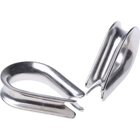 Cosses-Coeur en Acier inoxydable, pour câble diamètre 6mm ( Prix pour Sachet de 10 )