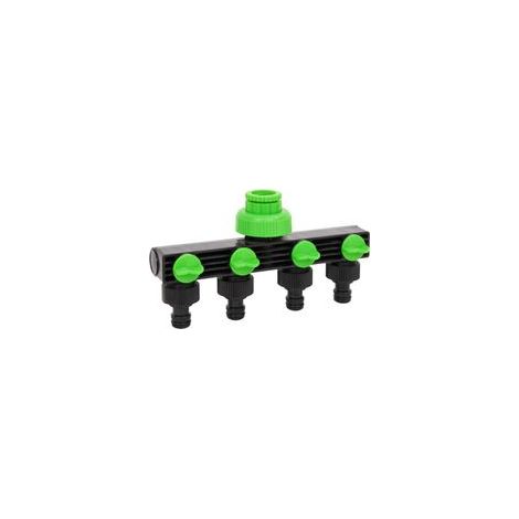Conector de 4 vías, verde y negro, 19,5 x 6 x 11 cm, ABS y PP - Crezuo
