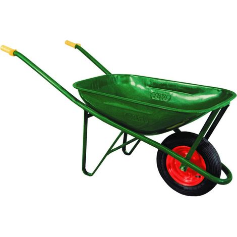 CARRIOLA PER EDILIZIA CON VASCA VERDE ZINCATA SMONTATA LT.75 BPA (1/2)