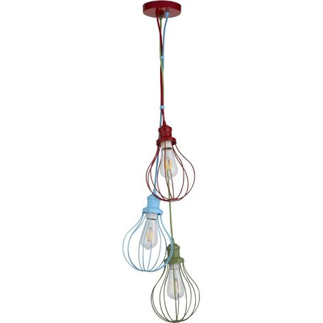 Searchlight Kids 3 Lumière Drop Balloon Cage Pendant - Couleur (1/3)
