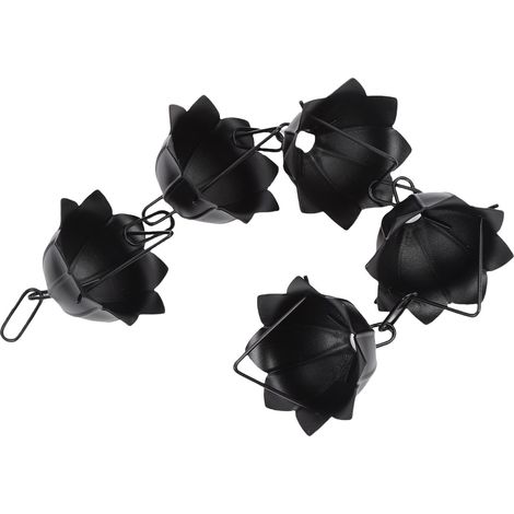 Chaîne décorative collecte pluie 3.3 ft alliage aluminium noir A pour extérieur descente gouttière (1/5)