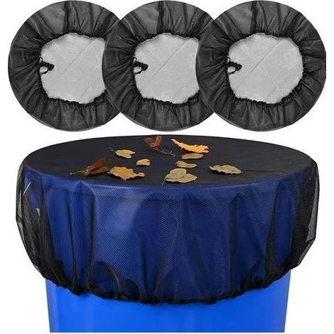 Filet de protection pour bac de récupération d'eau de pluie, 80 cm de diamètre, 3 pièces par paquet, avec cordon de serrage, empêche efficacement les moustiques et les animaux d'entrer, convient aux b (1/5)