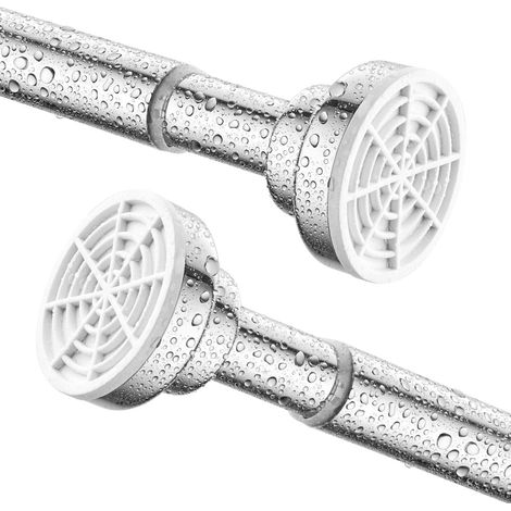 Barre de rideau de douche à tension réglable - 80-140 cm, antidérapante, réglable avec ressort, sans perçage, en acier inoxydable 304, pour salle de bain, cuisine, fenêtres ou placards (argent) (1/5)