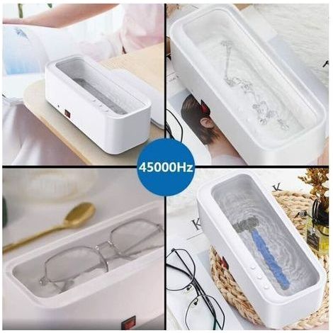 pair Nettoyeur à Ultrasons 350ML Appareil de Nettoyage 45000Hz Machine à Ultrasonique Bac Nettoyant Ultrasonic Cleaner pour Lunettes Bijoux Montres Bagues Colliers Rasoirs Prothèses (1/3)