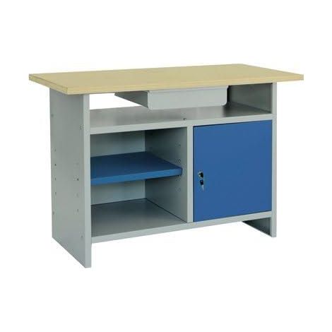 BANCO DA LAVORO IN METALLO PIANO LEGNO