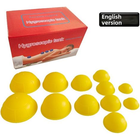 Irovami Ensemble de ventouses en silicone pour l'absorption de l'humidité à domicile, comprenant douze ventouses à pression négative (emballage jaune en anglais). (1/5)