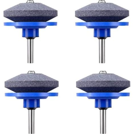 Lot de 4 lames de rechange pour tondeuse à gazon, Pierre/Acier, 50x55 mm, Bleu (1/4)