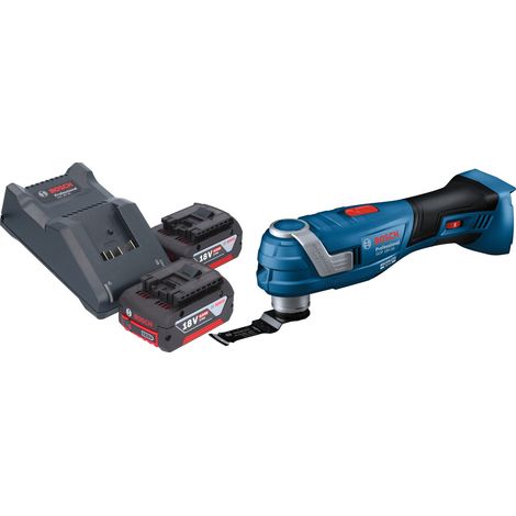 Bosch GOP 18V-34 Professional Cutter multifonction sans fil 18 V Starlock Plus + 2x batterie 4,0 Ah + chargeur