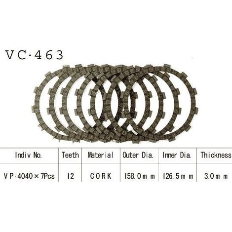 Kit Disques d'Embrayage Garnis Zx-6r Ninja 1990/1996 (1/2)
