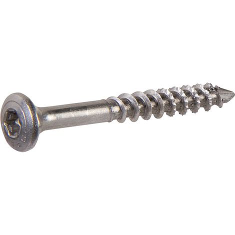 Spax – Vis à bois 4,5 x 60 mm – Lot de 100 – Acier inoxydable A2 – Tête bombée – Filetage partiel – Pointe CUT pour enfoncement propre