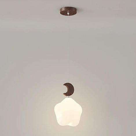Lampe Suspendue En Forme De Croissant De Lune De Dessin Animé, Lampes Suspendues Pour Chambre D'enfant, Lampe Suspendue En Acrylique Blanc, Lustre LED Moderne - 12 W - 3 Modes De Couleur, Plafonniers (1/5)