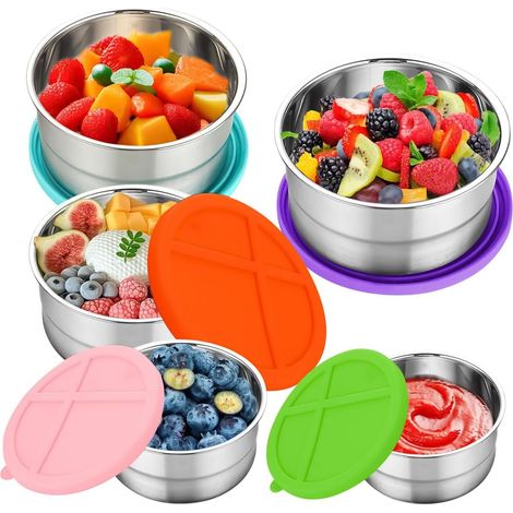 Stainless Steel Food Storage Containers, 5 Meal Containers