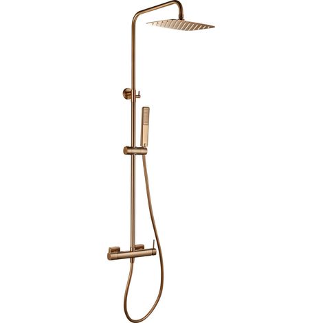 Conjunto ducha monomando Firenze oro rosa cepillado [ IMEX® ] (1/2)