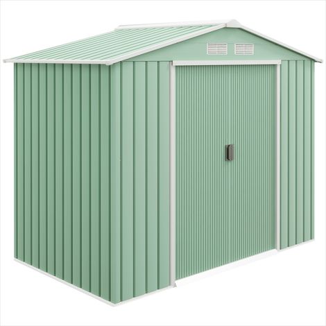 Abri de jardin Remise d'outils en acier avec fondation et portes (1/5)