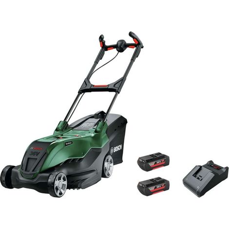 Bosch – Tondeuse à batterie 36V avec 2 batteries 2.0Ah et chargeur – Largeur de coupe 40 cm – Moteur sans charbon – Technologie Syneon - 36V-40-650