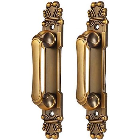 2 pièces Poignée de Porte de Grange Rrustique, Poignée de Traction de Sstyle Européen Accessoire de Quincaillerie d'armoire Antique (1/5)
