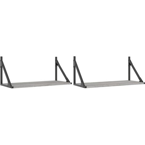 Maison Exclusive - Wandregale 2 Stk. Grau Sonoma 60x25x25,5 cm Ho