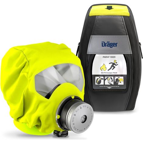 Dräger PARAT 5520 Masque de protection respiratoire anti-fumée avec filtre CO P2 contre les particules toxiques lors d'incendie (1/5)