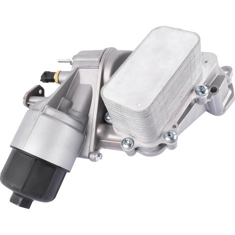 Enfriador de filtro de aceite, material de aluminio, dimensiones 10 x 10 x 5 cm, compatible con Jeep, temperatura máxima de funcionamiento 120 °C, certificado ISO 9001. (1/5)