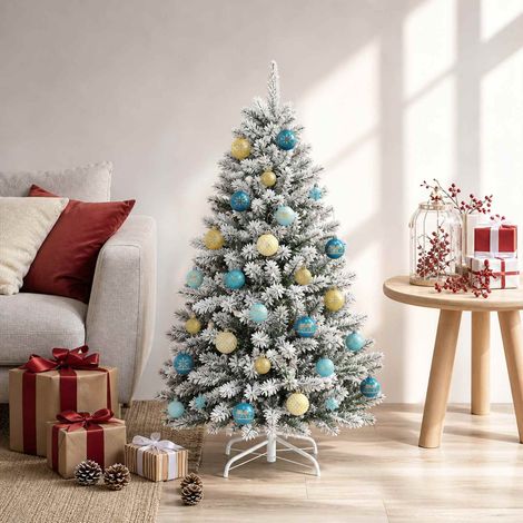 vidaXL Set di Palline di Natale 88 pz Blu scuro, blu chiaro e oro (1/5)