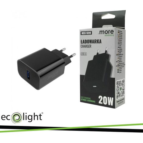 CARICABATTERIE USB DA 20W NERO