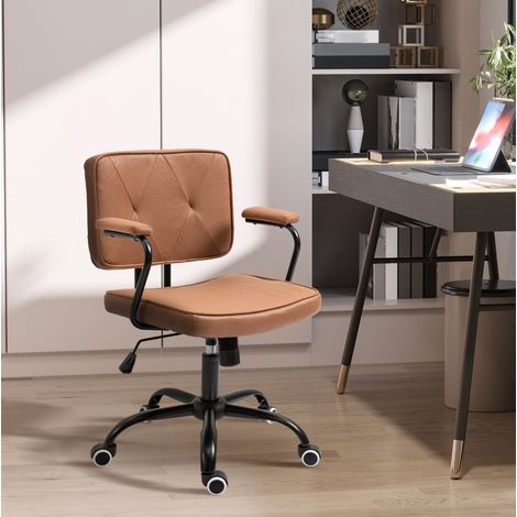 Silla salón elevable con ruedas capitoné marrón OKMYHOME (1/4)