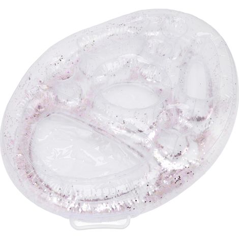 Porte-boissons gonflable en PVC transparent, plateau flottant pour piscine, bac à fruits, vin, téléphone portable et eau. (1/5)