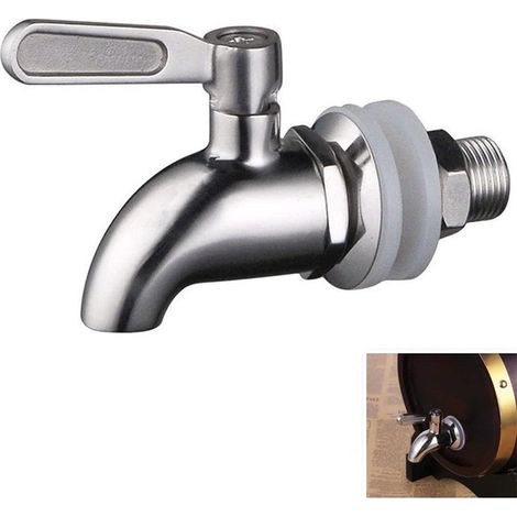 Robinet de Tonneau,Distributeur de Boissons,Robinet pour Tonneau de Bière, Robinet pour Vin - En Acier Inoxydable et Taille de 16mm