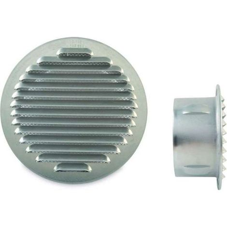 Grille de Ventilation Ronde Aluminium Ø 80 mm, Grille d'aération encastrée avec filets anti-insectes et particules similaires (1/2)