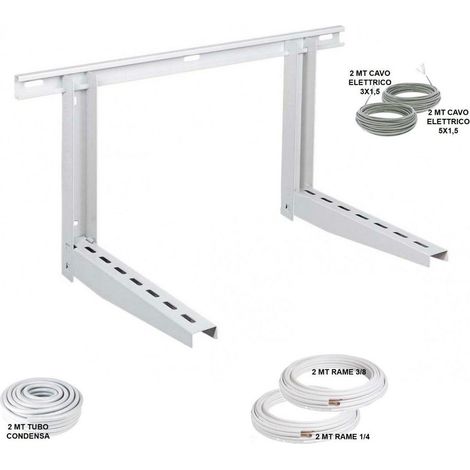Kit installazione condizionatore climatizzatore monosplit 2m tubo rame 1/4" 3/8