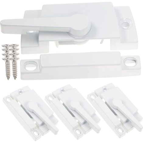 Verrous de Fenêtre à Sécurité Garçon et Filles en Alliage de Zinc Blanc, 4pcs, pour Fenêtre Coulissante, Apparence Élégante et Surface Lisse, Vie Quotidienne