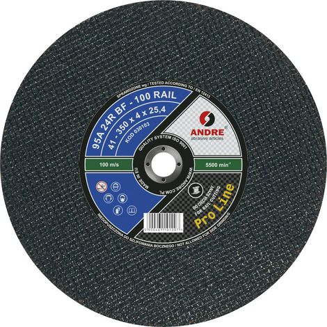 Disco Andre PARA riel metálico 350 x 4,0 mm x 25,4 mm 100 PRO línea 95A24RBF PARA rieles de ferrocarril