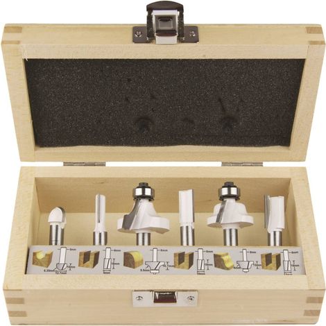 Makita – Fraises pour perceuse 6 pièces D53540 – Diamètre tige 8 mm – Pour bois dur – Coupe nette sans éclat (1/2)