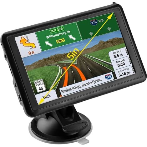 GPS 5 pouces HD, navigateur auto portable avec cartes Europe, écran tactile haute résolution, mise à jour à vie