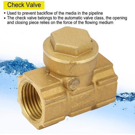 Clapet Anti-Retour Laiton DN15 à Battant Automatique pour Eau Huile Fluides Acides (1/5)